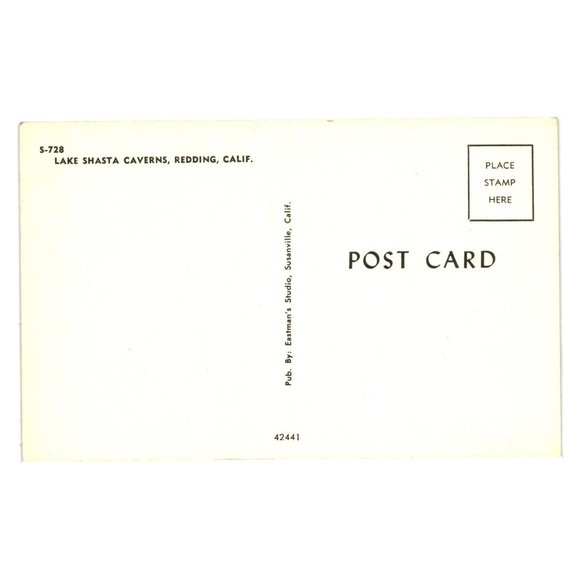 Vintage Postcard Lake Shasta Caverns Redding California - Picture 2 of 2